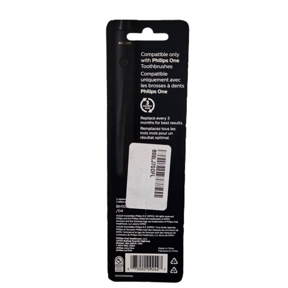 PHILIPS One Sonicare Replacement Brush Heads Navy Blue Pack of 3 (6 Total) NEW - Picture 5 of 6